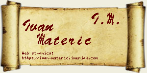 Ivan Materić vizit kartica